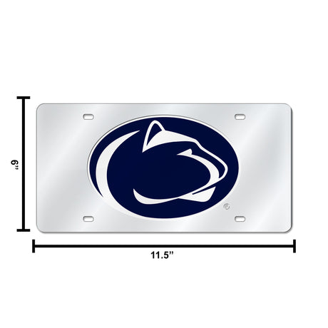 NCAA Penn State Nittany Lions - PSU Silver Laser Cut Automobile Tag Fan Gear NCAA Penn State Nittany Lions
