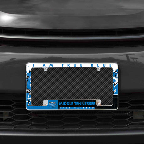 NCAA Middle Tennessee Blue Raiders All Over Chrome Frame Fan Gear NCAA Middle Tennessee Blue Raiders
