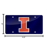 NCAA Illinois Fighting Illini Laser Cut Automobile Tag Fan Gear NCAA Illinois Fighting Illini