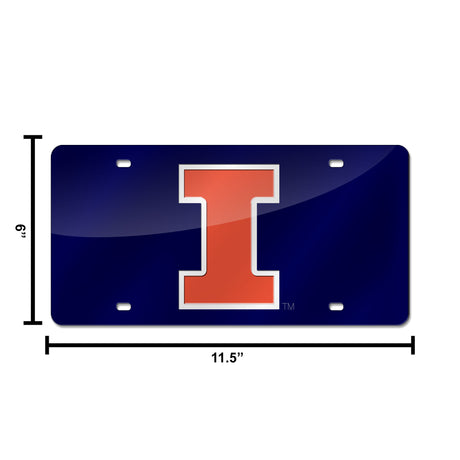 NCAA Illinois Fighting Illini Laser Cut Automobile Tag Fan Gear NCAA Illinois Fighting Illini