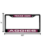NCAA Texas A&M Aggies Laser Cut Black Chrome License Plate Frame Fan Gear NCAA Texas A&M Aggies