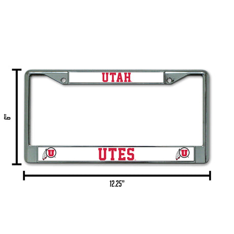 NCAA Utah Utes Chrome License Plate Frame Fan Gear NCAA Utah Utes