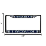 NFL Seattle Seahawks Laser Cut Chrome License Plate Frame Fan Gear NFL Seattle Seahawks