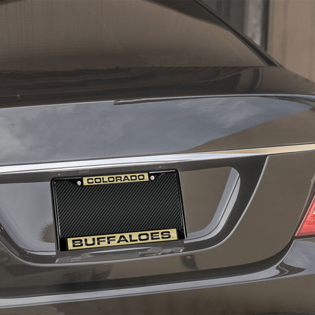 NCAA Colorado Buffaloes Laser Cut Black Chrome License Plate Frame Fan Gear NCAA Colorado Buffaloes