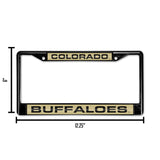 NCAA Colorado Buffaloes Laser Cut Black Chrome License Plate Frame Fan Gear NCAA Colorado Buffaloes