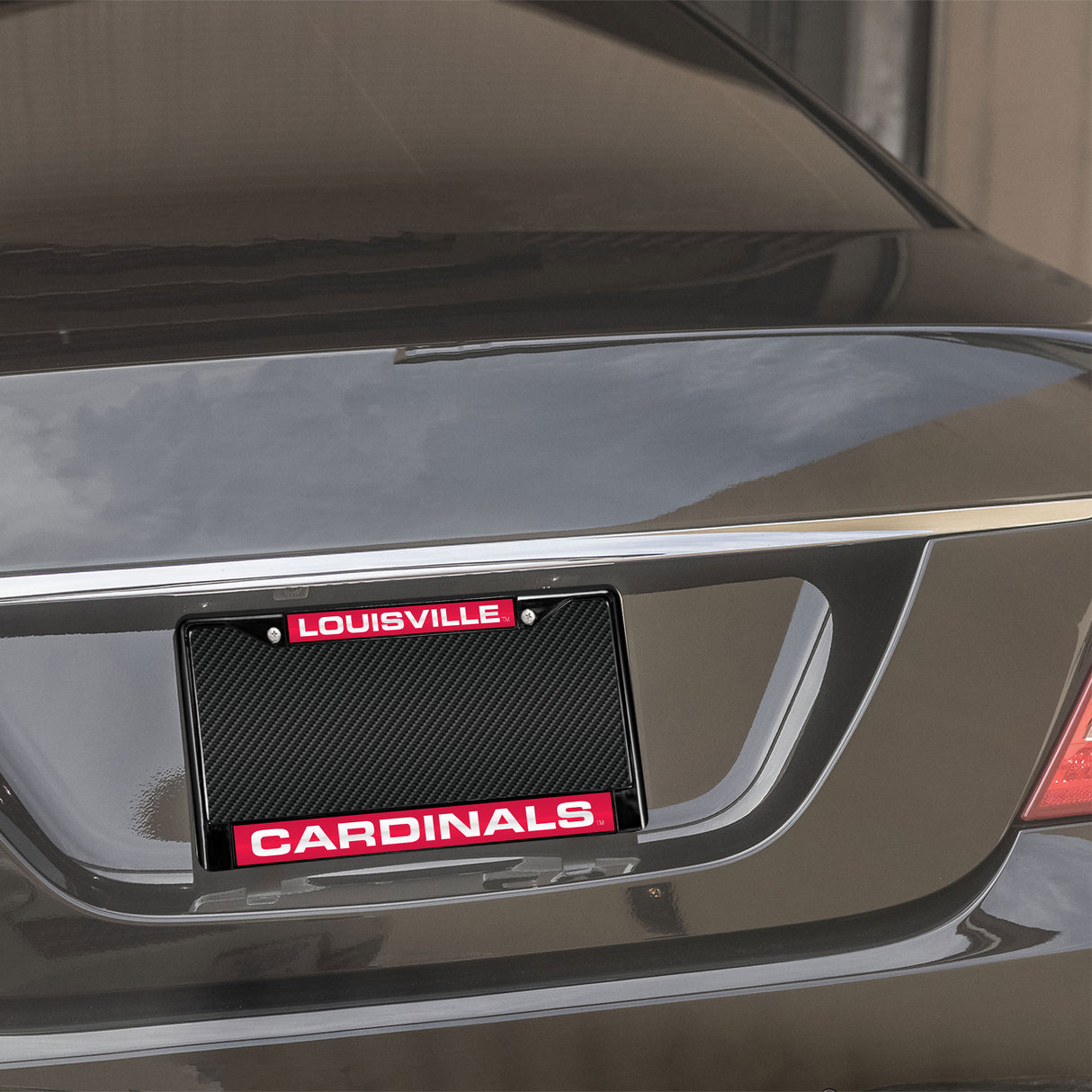 NCAA Louisville Cardinals Laser Cut Black Chrome License Plate Frame Fan Gear NCAA Louisville Cardinals