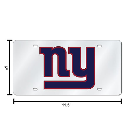 NFL New York Giants Laser Cut Silver License Plate Tag Fan Gear NFL New York Giants