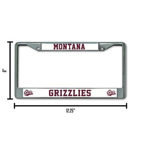 NCAA Montana Grizzlies Chrome License Plate Frame Fan Gear NCAA Montana Grizzlies