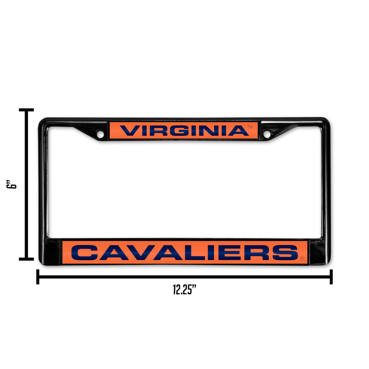 NCAA Virginia Cavaliers Laser Cut Black Chrome License Plate Frame Fan Gear NCAA Virginia Cavaliers