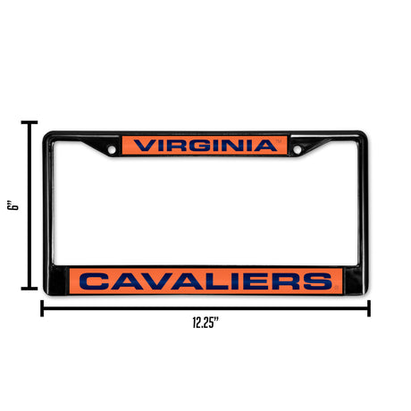 NCAA Virginia Cavaliers Laser Cut Black Chrome License Plate Frame Fan Gear NCAA Virginia Cavaliers