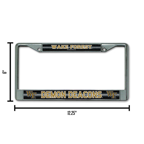 NCAA Wake Forest Demon Deacons Chrome Glitter License Plate Frame Fan Gear NCAA Wake Forest Demon Deacons