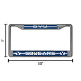 NCAA BYU Cougars Chrome Glitter License Plate Frame Fan Gear NCAA BYU Cougars