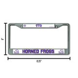 NCAA TCU Horned Frogs Chrome License Plate Frame Fan Gear NCAA TCU Horned Frogs