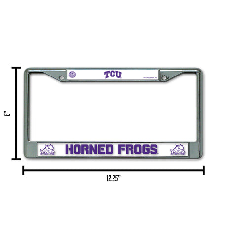 NCAA TCU Horned Frogs Chrome License Plate Frame Fan Gear NCAA TCU Horned Frogs