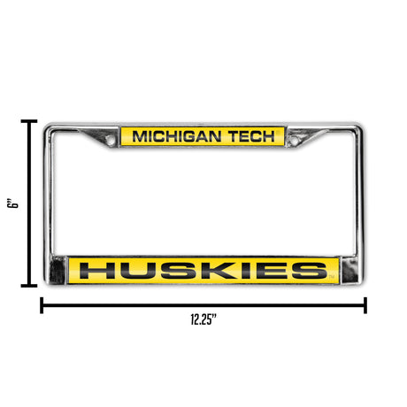 NCAA Michigan Tech Huskies Laser Cut Chrome License Plate Frame Fan Gear NCAA Michigan Tech Huskies