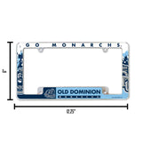 NCAA Old Dominion Monarchs All Over Chrome Frame Fan Gear NCAA Old Dominion Monarchs