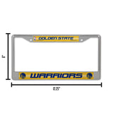 NBA Golden State Warriors Chrome Glitter License Plate Frame Fan Gear NBA Golden State Warriors