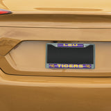 NCAA LSU Tigers Chrome Glitter License Plate Frame Fan Gear NCAA LSU Tigers