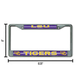 NCAA LSU Tigers Chrome Glitter License Plate Frame Fan Gear NCAA LSU Tigers