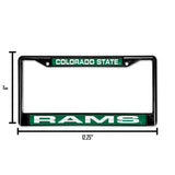 NCAA Colorado State Rams Laser Cut Black Chrome License Plate Frame Fan Gear NCAA Colorado State Rams