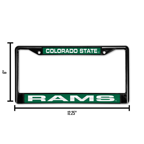 NCAA Colorado State Rams Laser Cut Black Chrome License Plate Frame Fan Gear NCAA Colorado State Rams