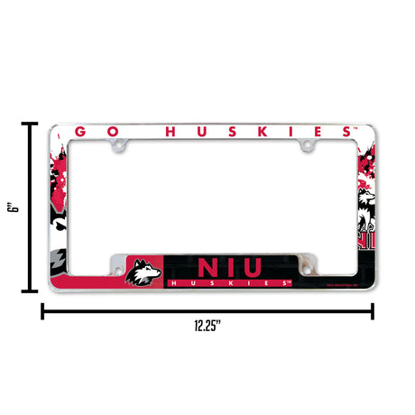 NCAA Northern Illinois Huskies All Over Chrome Frame Fan Gear NCAA Northern Illinois Huskies