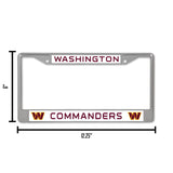 NFL Washington Commanders Chrome License Plate Frame Fan Gear NFL Washington Commanders
