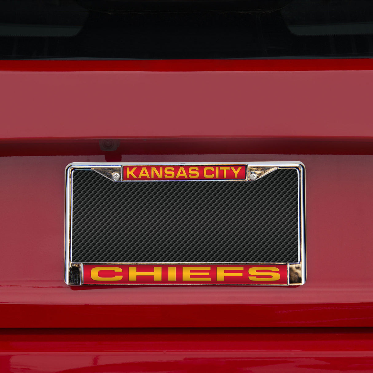 NFL Kansas City Chiefs Laser Cut Chrome License Plate Frame Fan Gear NFL Kansas City Chiefs