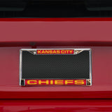 NFL Kansas City Chiefs Laser Cut Chrome License Plate Frame Fan Gear NFL Kansas City Chiefs