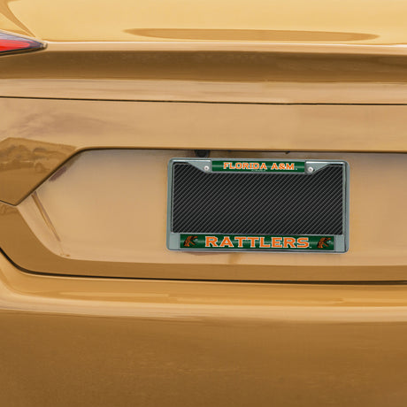 NCAA Florida A&M Rattlers - FAMU Chrome Glitter License Plate Frame Fan Gear NCAA Florida A&M Rattlers