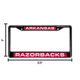 NCAA Arkansas Razorbacks Laser Cut Black Chrome License Plate Frame Fan Gear NCAA Arkansas Razorbacks