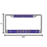 NCAA James Madison Dukes Chrome Glitter License Plate Frame Fan Gear NCAA James Madison Dukes