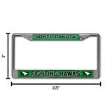 NCAA North Dakota Fighting Hawks Chrome Glitter License Plate Frame Fan Gear NCAA North Dakota Fighting Hawks