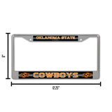 NCAA Oklahoma State Cowboys Chrome Glitter License Plate Frame Fan Gear NCAA Oklahoma State Cowboys