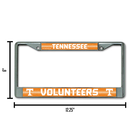 NCAA Tennessee Volunteers Chrome Glitter License Plate Frame Fan Gear NCAA Tennessee Volunteers
