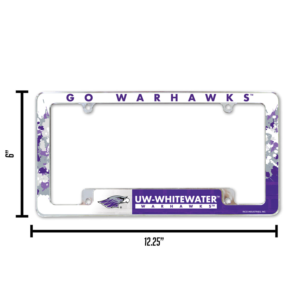 NCAA Wisconsin-Whitewater Warhawks All Over Chrome Frame Fan Gear NCAA Wisconsin-Whitewater Warhawks