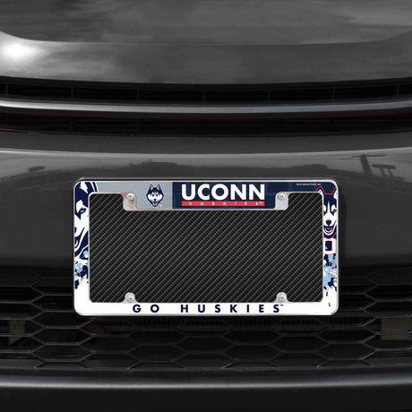 NCAA Connecticut Huskies - UCONN All Over Chrome Frame Fan Gear NCAA Connecticut Huskies