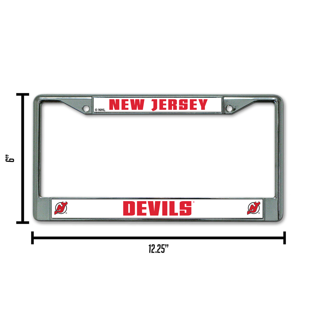 NHL New Jersey Devils License Frame Chrome Fan Gear NHL New Jersey Devils