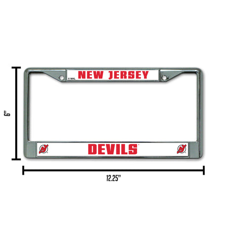NHL New Jersey Devils License Frame Chrome Fan Gear NHL New Jersey Devils