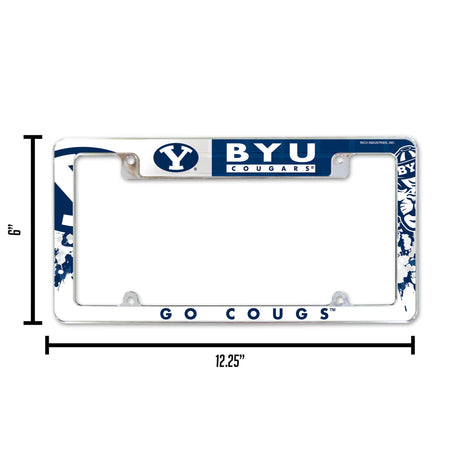 NCAA BYU Cougars All Over Chrome Frame Fan Gear NCAA BYU Cougars