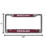 NCAA Montana Grizzlies License Frame Chrome Glitter Fan Gear NCAA Montana Grizzlies