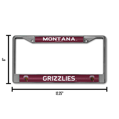 NCAA Montana Grizzlies License Frame Chrome Glitter Fan Gear NCAA Montana Grizzlies