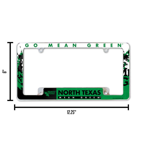 NCAA North Texas Mean Green All Over Chrome Frame Fan Gear NCAA North Texas Mean Green