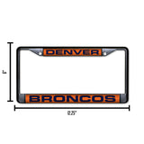 NFL Denver Broncos Laser License Frame Black Fan Gear NFL Denver Broncos