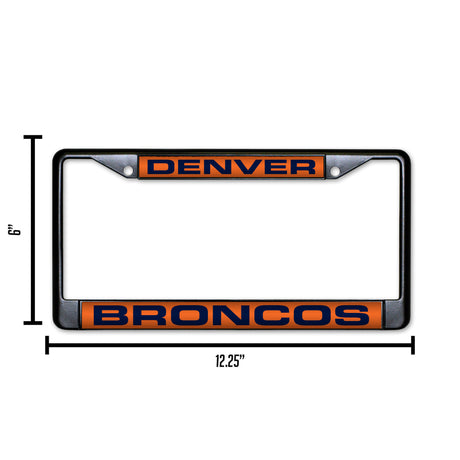NFL Denver Broncos Laser License Frame Black Fan Gear NFL Denver Broncos