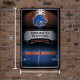 NCAA Boise State Broncos Large Metal Sign Fan Gear NCAA Boise State Broncos