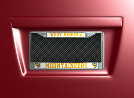 NCAA West Virginia Mountaineers License Frame Chrome Fan Gear NCAA West Virginia Mountaineers