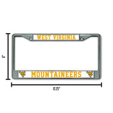NCAA West Virginia Mountaineers License Frame Chrome Fan Gear NCAA West Virginia Mountaineers