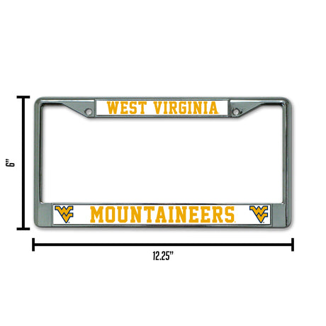 NCAA West Virginia Mountaineers License Frame Chrome Fan Gear NCAA West Virginia Mountaineers