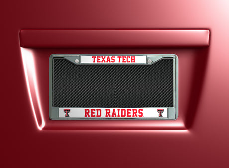NCAA Texas Tech Red Raiders License Frame Chrome Fan Gear NCAA Texas Tech Red Raiders